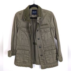 Madewell Military Button Front Green Coat XS